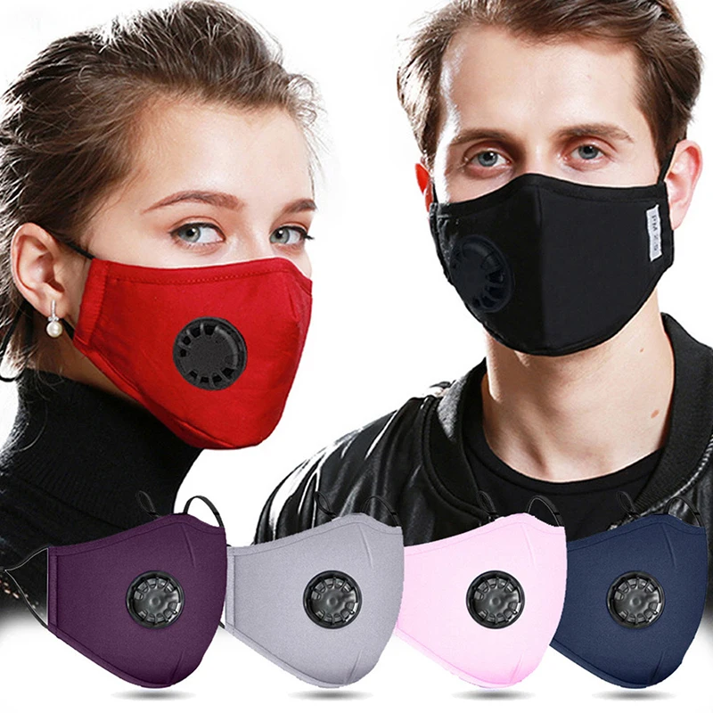 Anti-pollution PM2.5 หน้ากากกันฝุ่นล้างทําความสะอาดได้และนํากลับมาใช้ใหม่ Pluggable ปะเก็นผ้าฝ้าย Unisex Travel PPE หน้ากากสบายและ Breathable