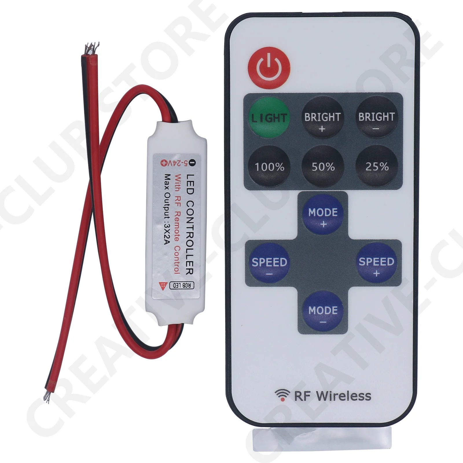 Controlador de atenuación Led de 12V, Control remoto inalámbrico RF para tira de luces LED, memoria inteligente de un solo Color, 11 teclas, cc 5V