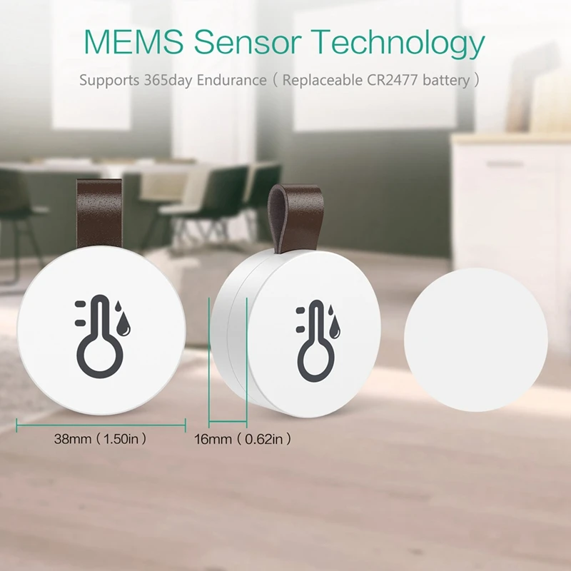 Imagem -02 - Termômetro sem Fio Bluetooth ao ar Livre Temperatura e Umidade Smart Home Sensor Branco Peça