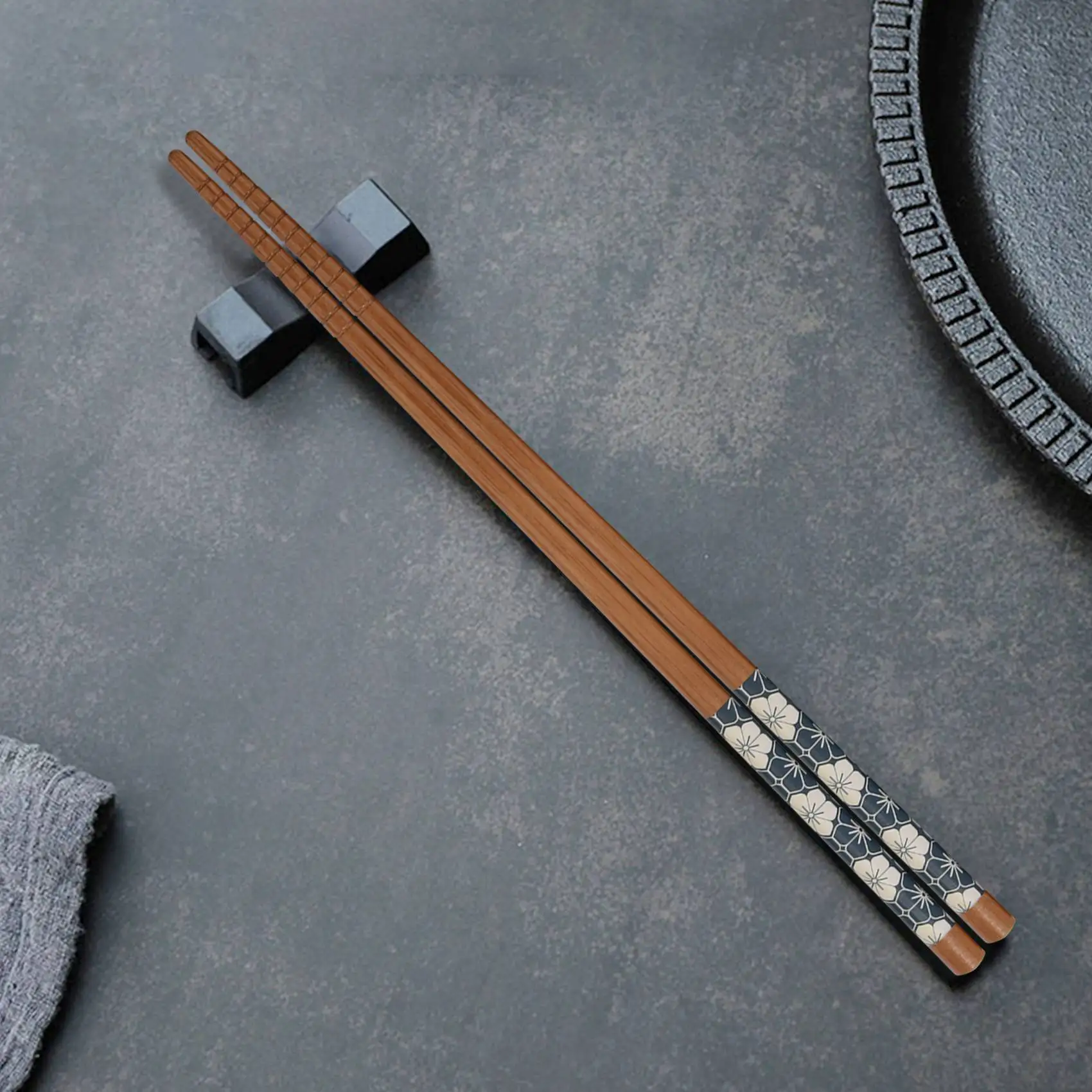 2026 Trend-5 Pairs Natural Bamboo Chopsticks Reusable Classic Japanese Style Chop Sticks Gift Sets, Dishwasher Safe, 8.8 Inch