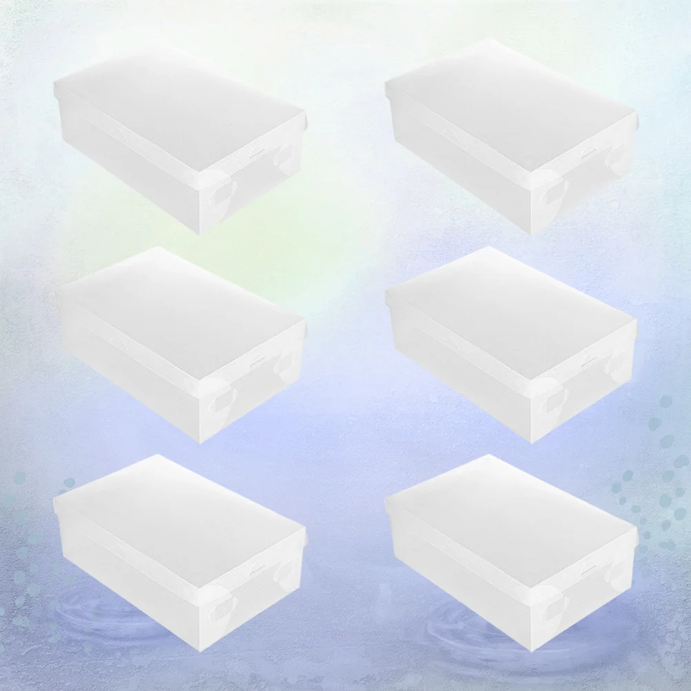 

6Pcs Dust-Proof Clear Shoe Storage Box Thickened Plastic Container for Shoes Stackable Closet Organizer Entryway Under Bed