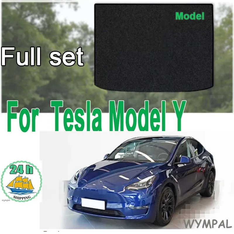 

Velour matsTrunk Mat For Tesla Model Y 2021-2024 Boot Cargo Liner Tray Trunk Tray Pad Accessories