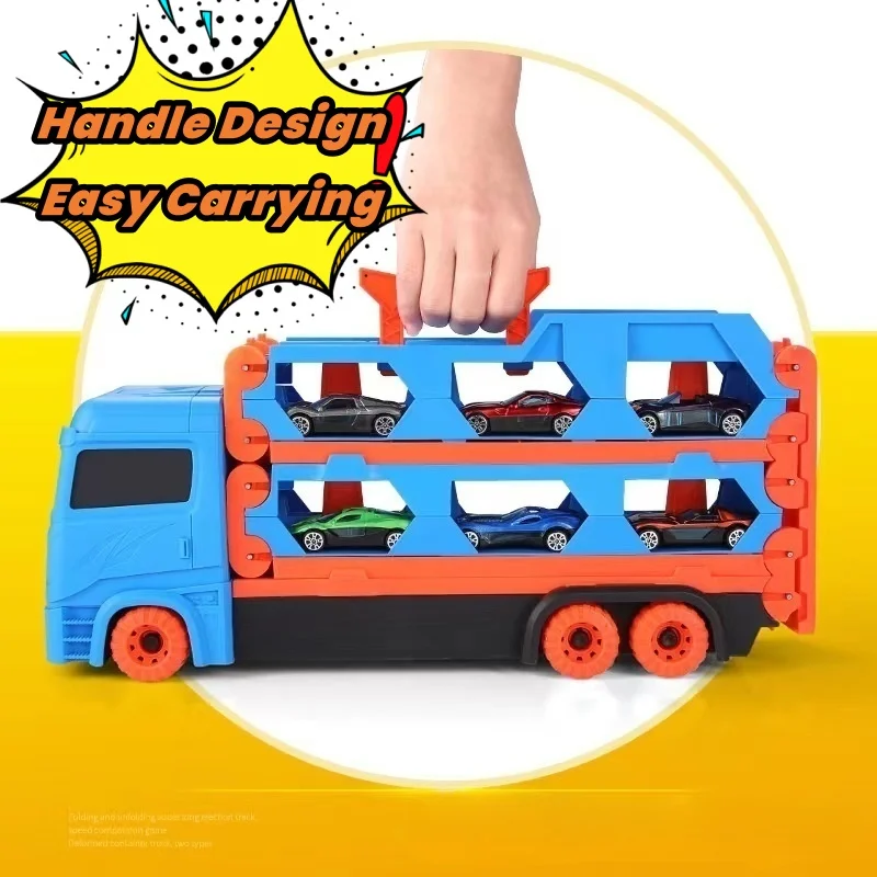 Grote transportwagen voor kinderen, opvouwbare baan, racevoertuig, competitieve spellen voor kinderen, opslag, legering, auto, jongensspeelgoed, nieuw cadeau voor kinderen