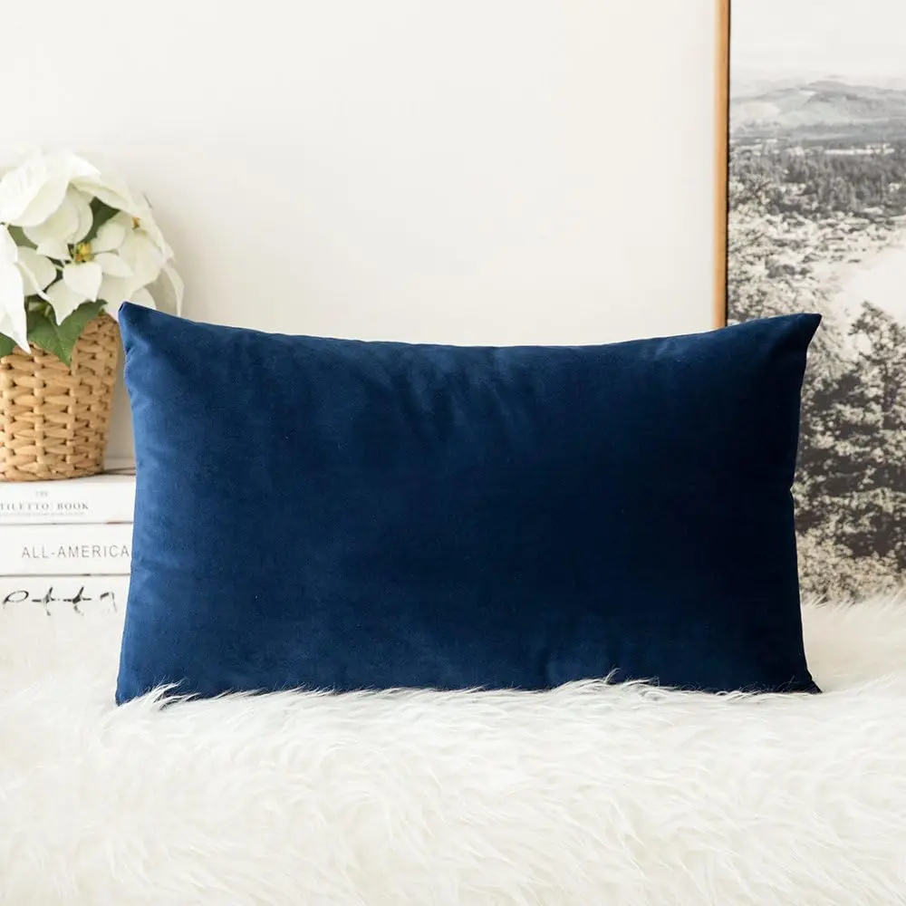 

Velvet Pillow Cover Soft Luxury Decorative Throw Pillow Cover Single Rectangle Cushion Case for Couch Sofa Bedroom Car Decor,12x