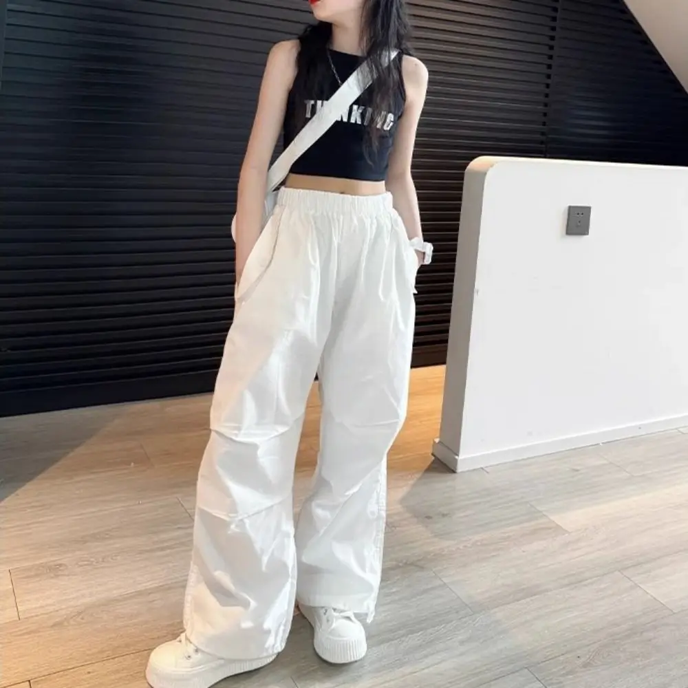 

Модный уличный стиль Ins: комплект одежды для девочек в стиле хип-хоп, летний комплект Y2K для подростков, жилет и брюки карго, детский костюм