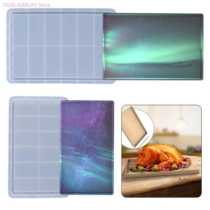 

62KE Crystal Rectangle Tray DIY Crafts Mould Plaster Soap Casting Epoxy Mould