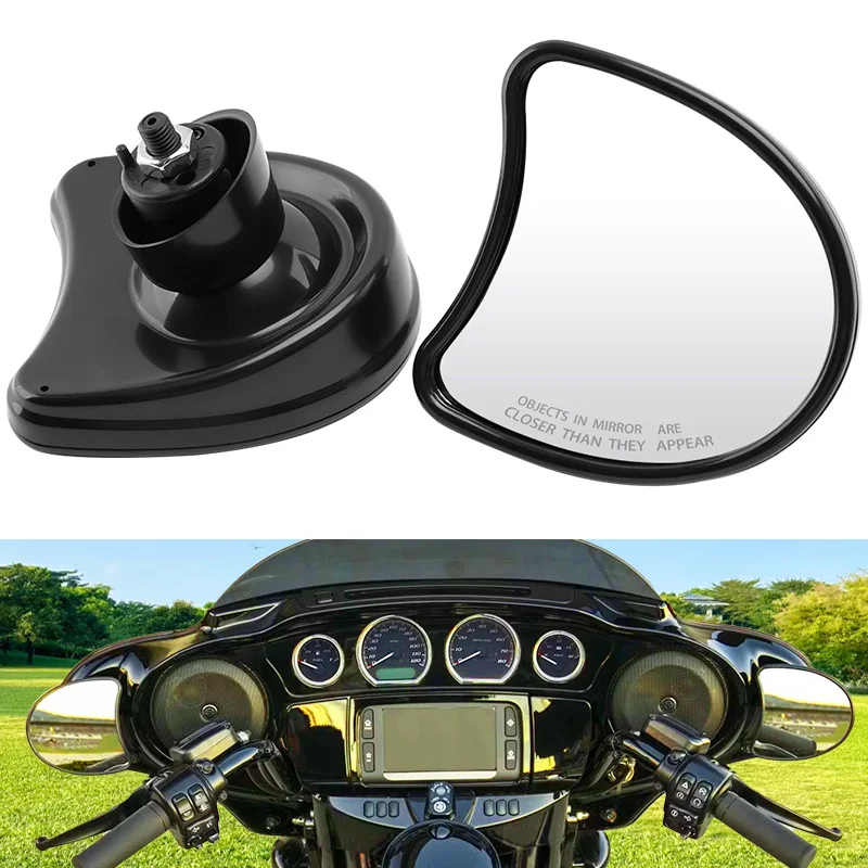 

For Harley Touring Electra Street Glide 2014-up Motorcycle Batwing Fairing Mount Mirrors Side Rear View Rearview Mirror Black