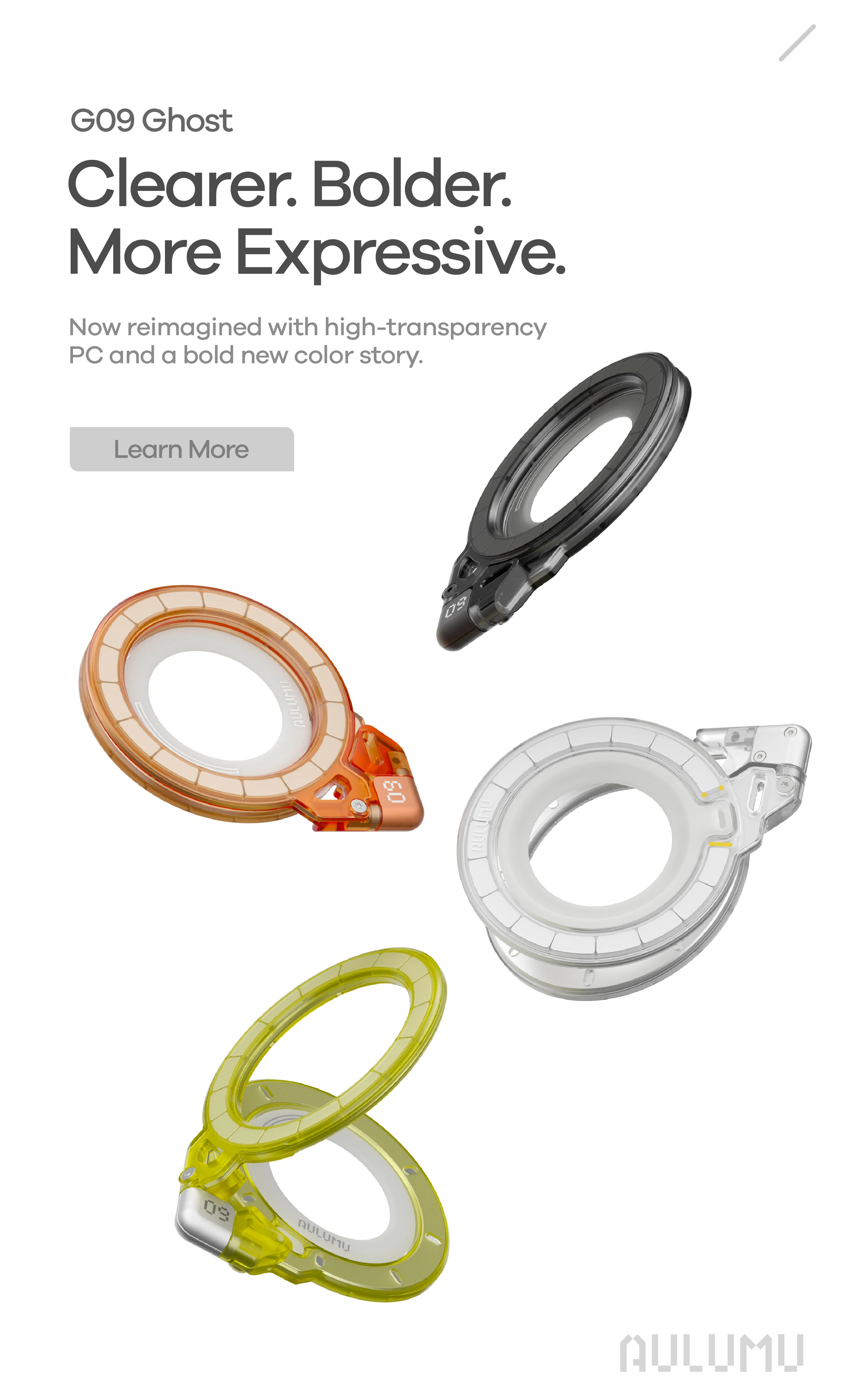 AULUMU G09 Ghost 360 °   Magnetyczny uchwyt na telefon przezroczysty Infinite — zdjęcie produktu 3