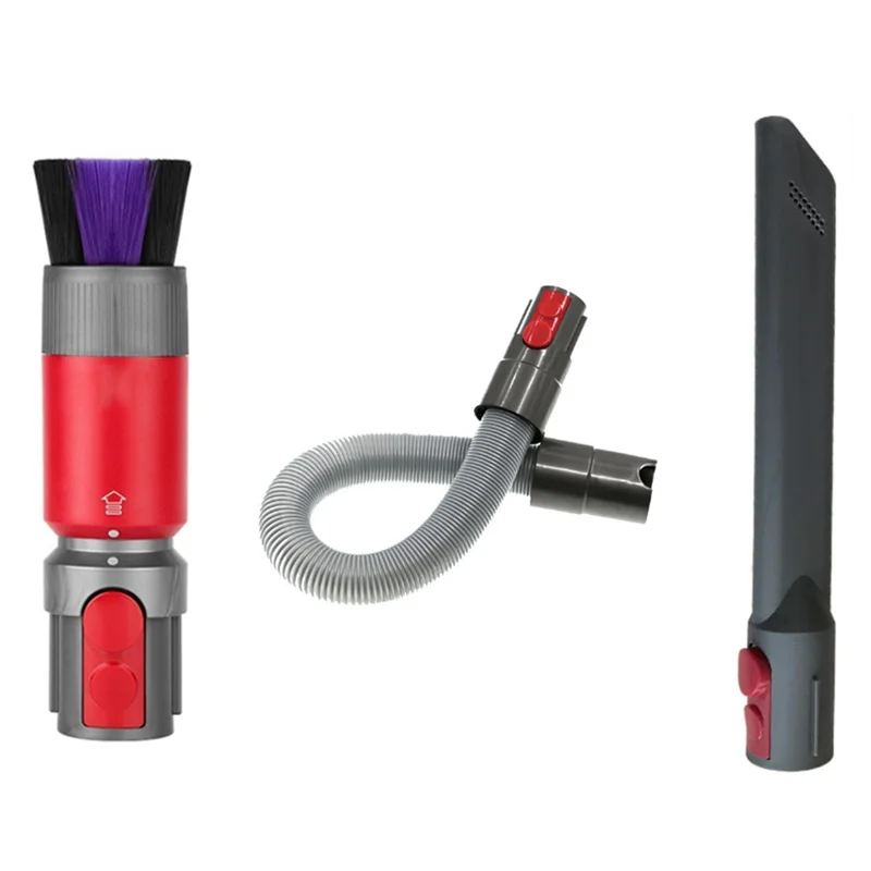A94E-For Dyson V15 V12 V7 V8 V10 V11 أجزاء المكنسة الكهربائية مرفق Traceless إزالة الغبار فرشاة ناعمة + خرطوم تمديد + شقة Sucti
