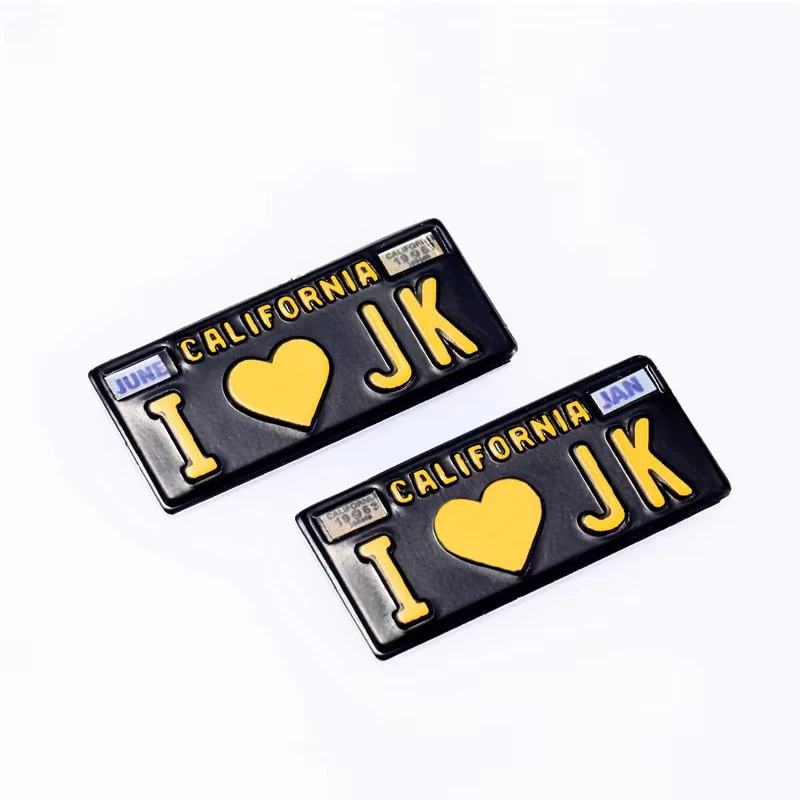DC 2PCS 1/10 3D Three-dimensional Metal American License Plate 1960 Classic Retro California I LOVE JK RC Car Parts  rc carros