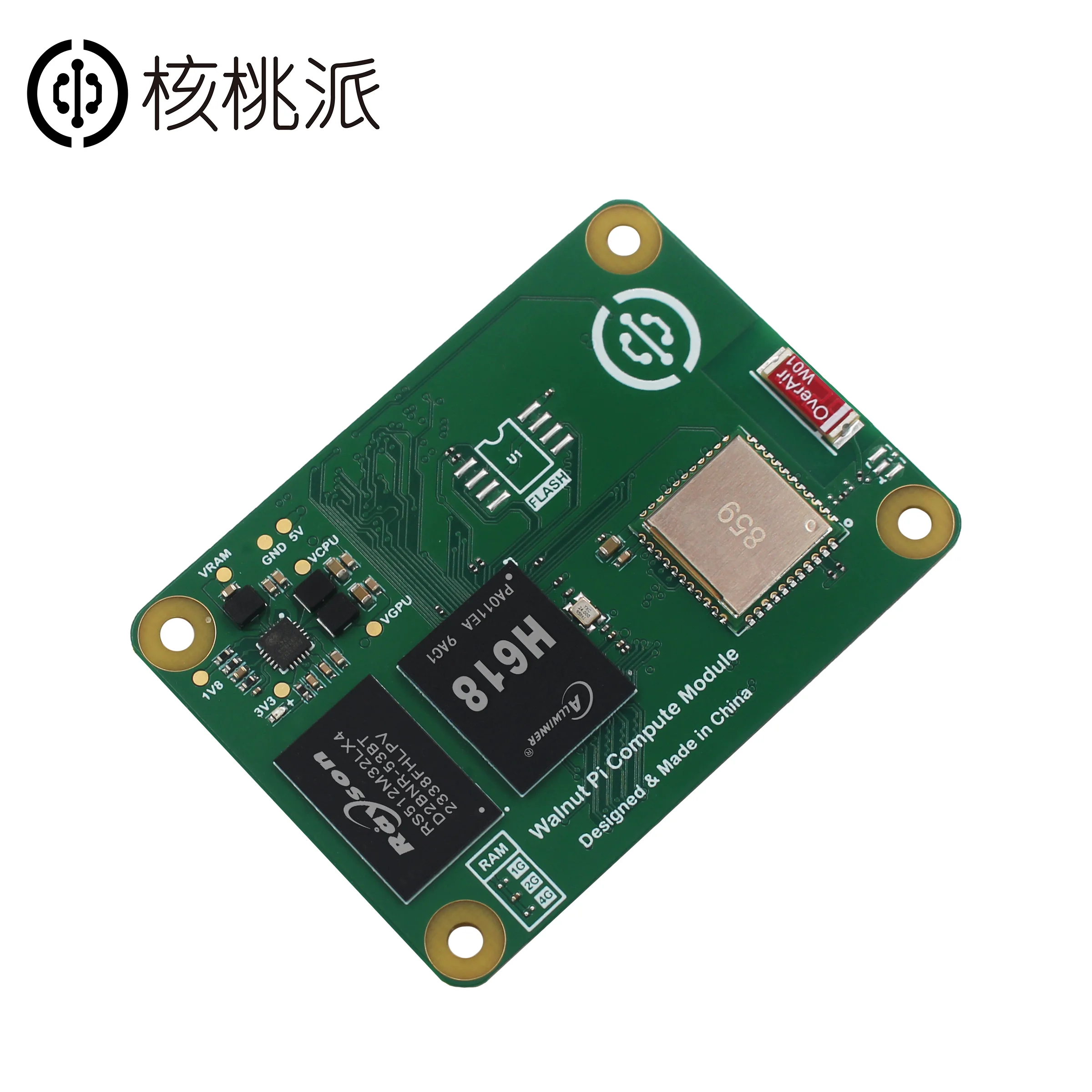 Walnut Pi CM1 Computing Module 1/2/4GB Allwinner H618 WiFi Bluetooth Mini PC Development Board SBC Computer Raspberry Pi CM4