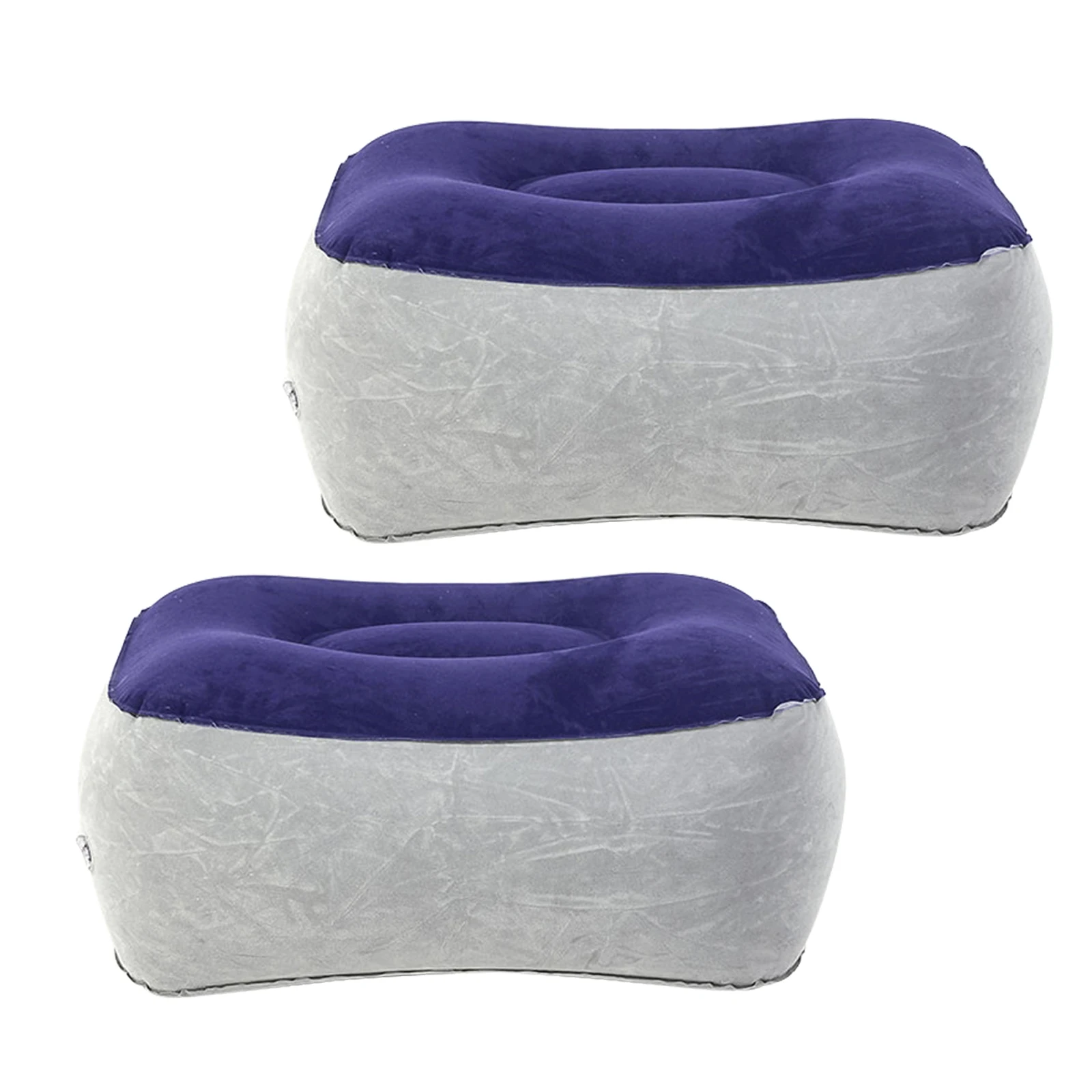 

2pcs Inflatable Foot Rest For Home Office Car Airplane Portable Footstool With Leakproof Antislip Design Grayblue Comfort