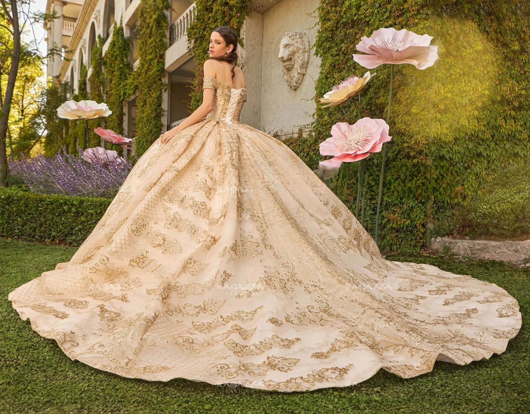 Champagne Charro Quinceanera Dresses Ball Gown Off The Shoulder Lace Puffy Mexican Sweet 16 Dresses 15 Anos Customized