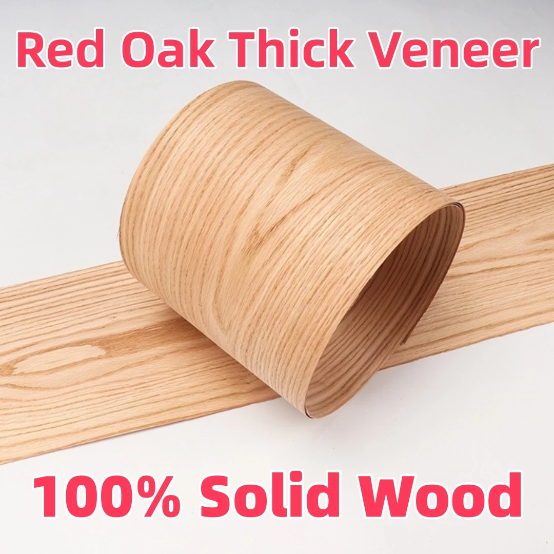 Thick Cut Natural Red Oak Grain Wood Veneer for Woodworking Project DIY Crafts Furniture Renovation