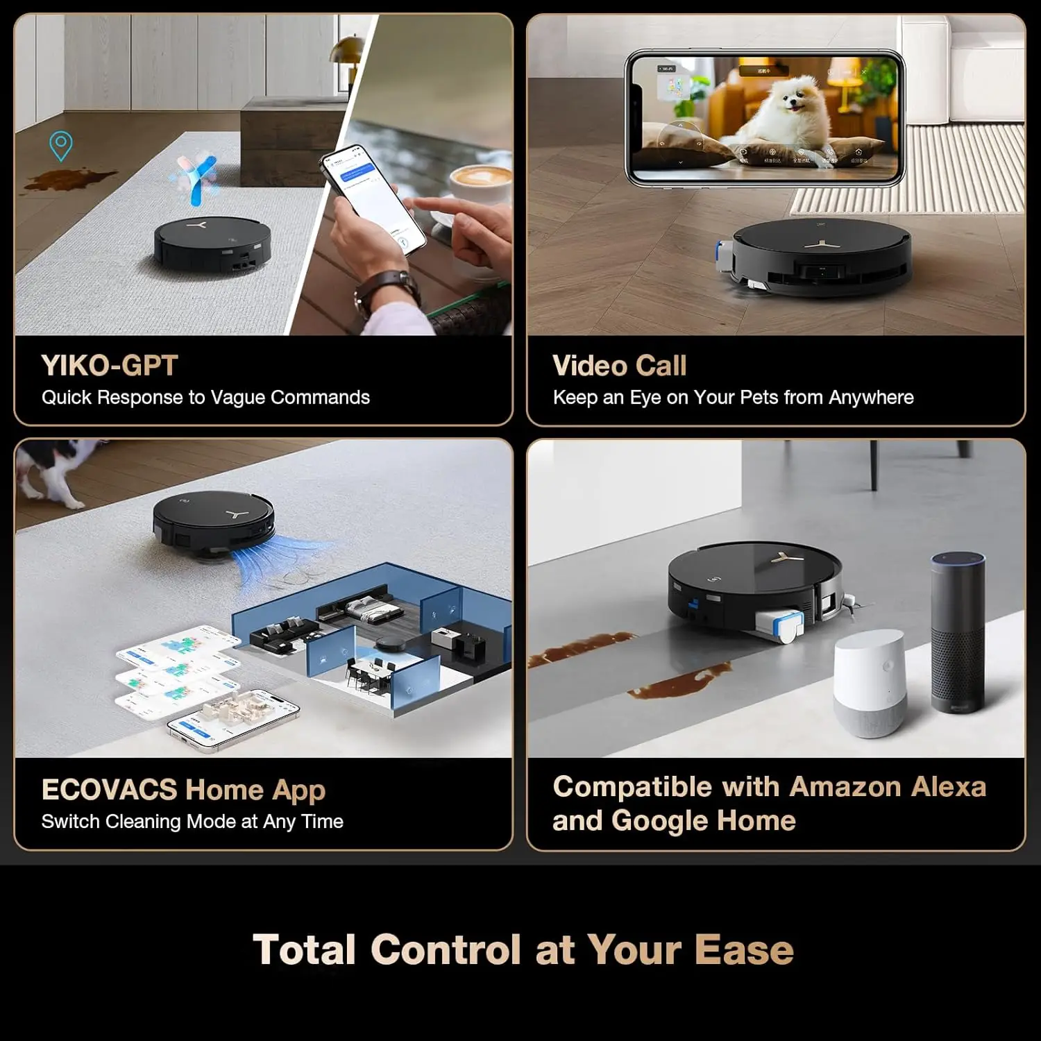 مكنسة وممسحة روبوت ECOVACS DEEBOT X8 PRO OMNI، 18000Pa، OZMO ROLLER، تنظيف فوري ذاتي الغسيل، 167 ℉   غسل ممسحة الماء الساخن،
