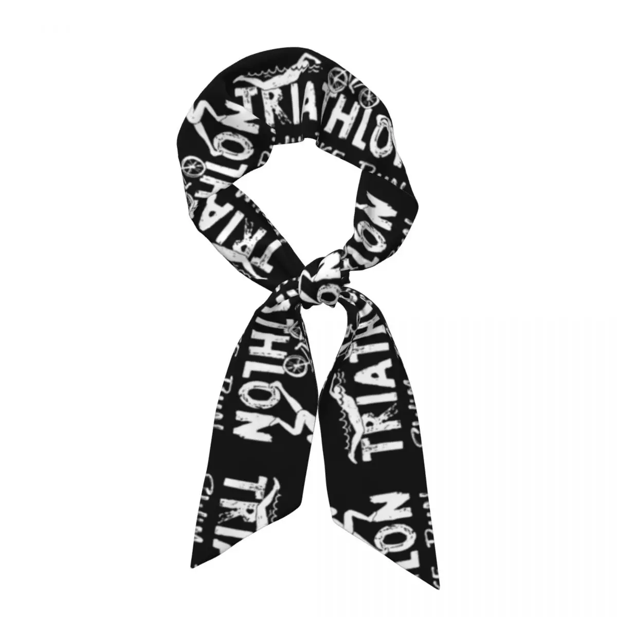 Triathlon Swim Bike Run Athlete (5) Women Long Narrow Scarf Soft Skinny Scarf Multi-use Neck Head Wrap for Office Daily Party