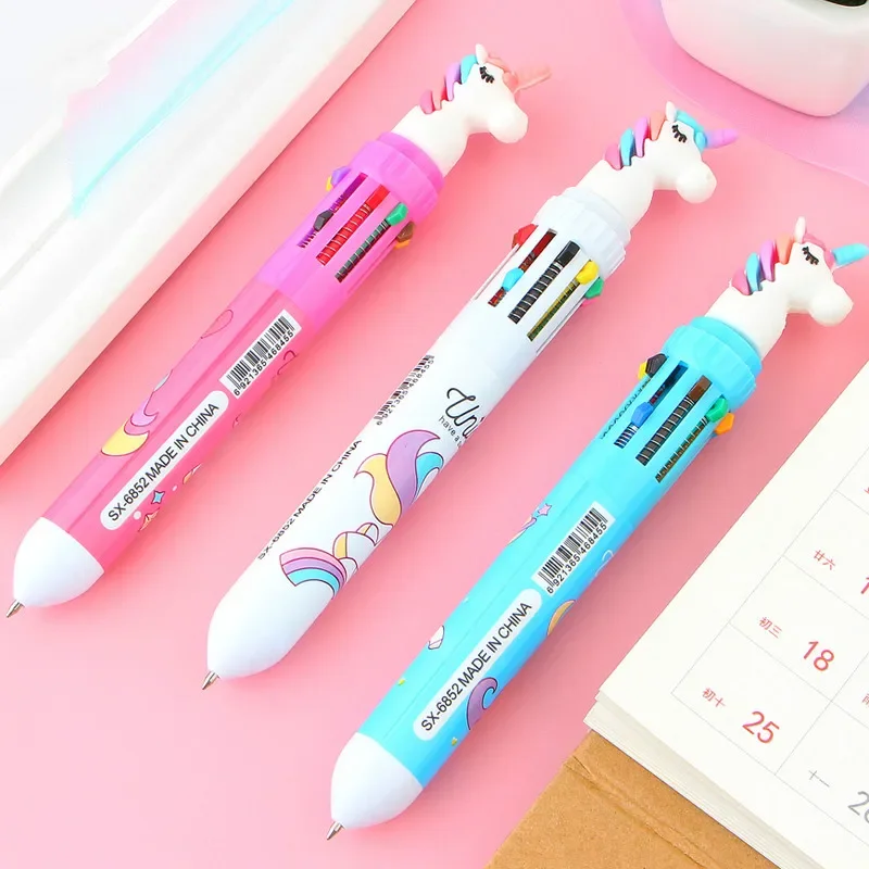 

1Pc Dream Unicorn 10 Colors Chunky Ballpoint Pen School Office Supply Gift Stationery Drawing Toy Pen for Children
