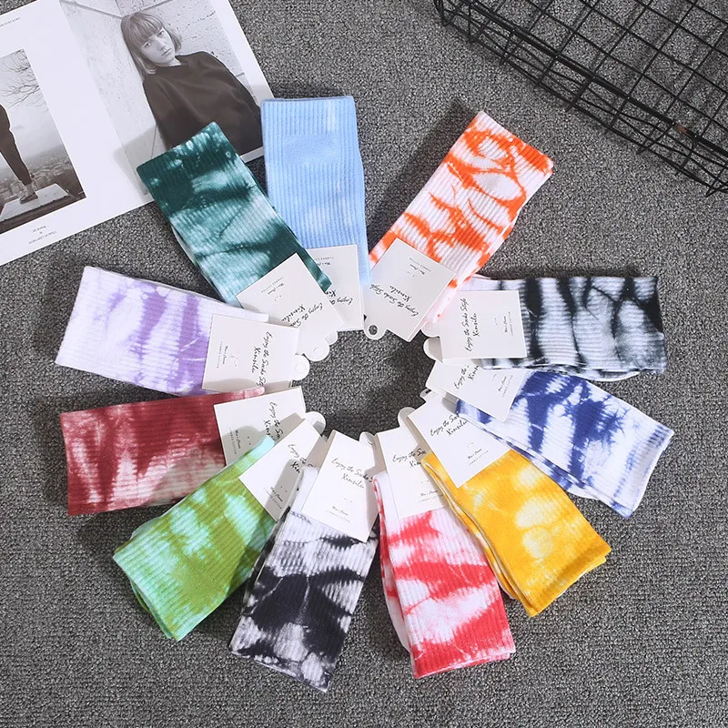 Tie-dye Socks for Couples, Fashionable High Socks, Street Fashion Hip-hop Style Socks for Men and Women