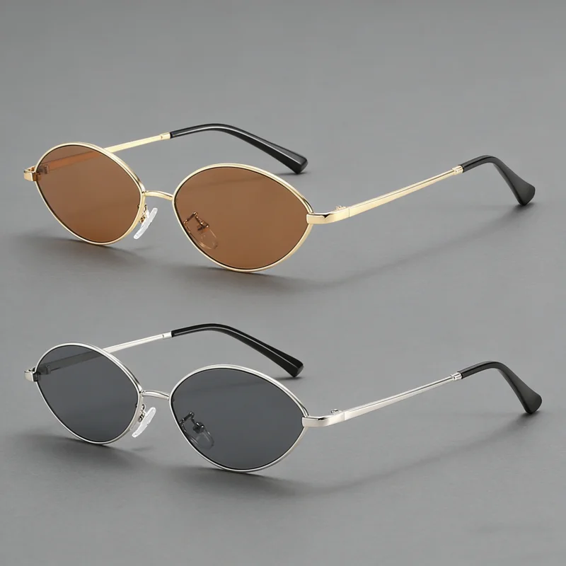 Metal Frame Oval Sunglasses Women's INS Style Versatile Outdoor UV Protection Eyewear Men Goggles Classic Driving Shades