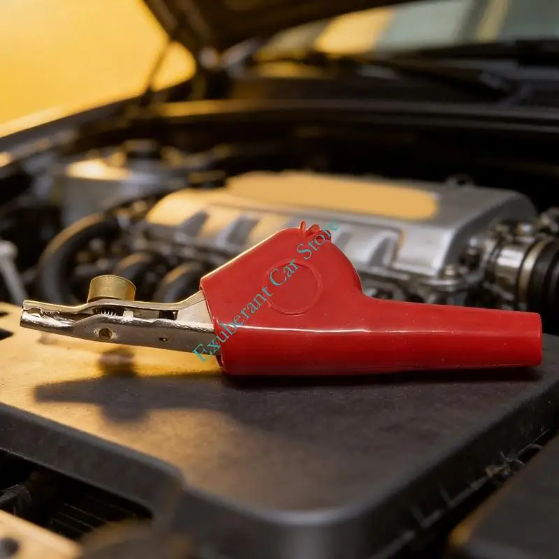 Automotive Electrical Test Clip with Serrated Gripping Teeth and Piercing Contact for Battery Terminals and Vehicle Wires
