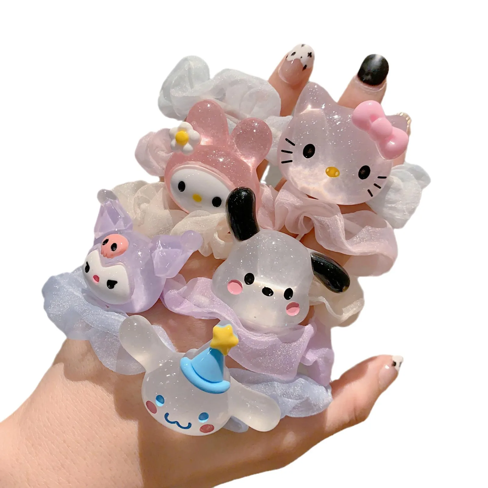 Sanrio Hello Kitty Hair Accessories Cute Cartoon Melody Kuromi Cinnamoroll Student Cute Hair Tie Surprise Gift Free Shipping