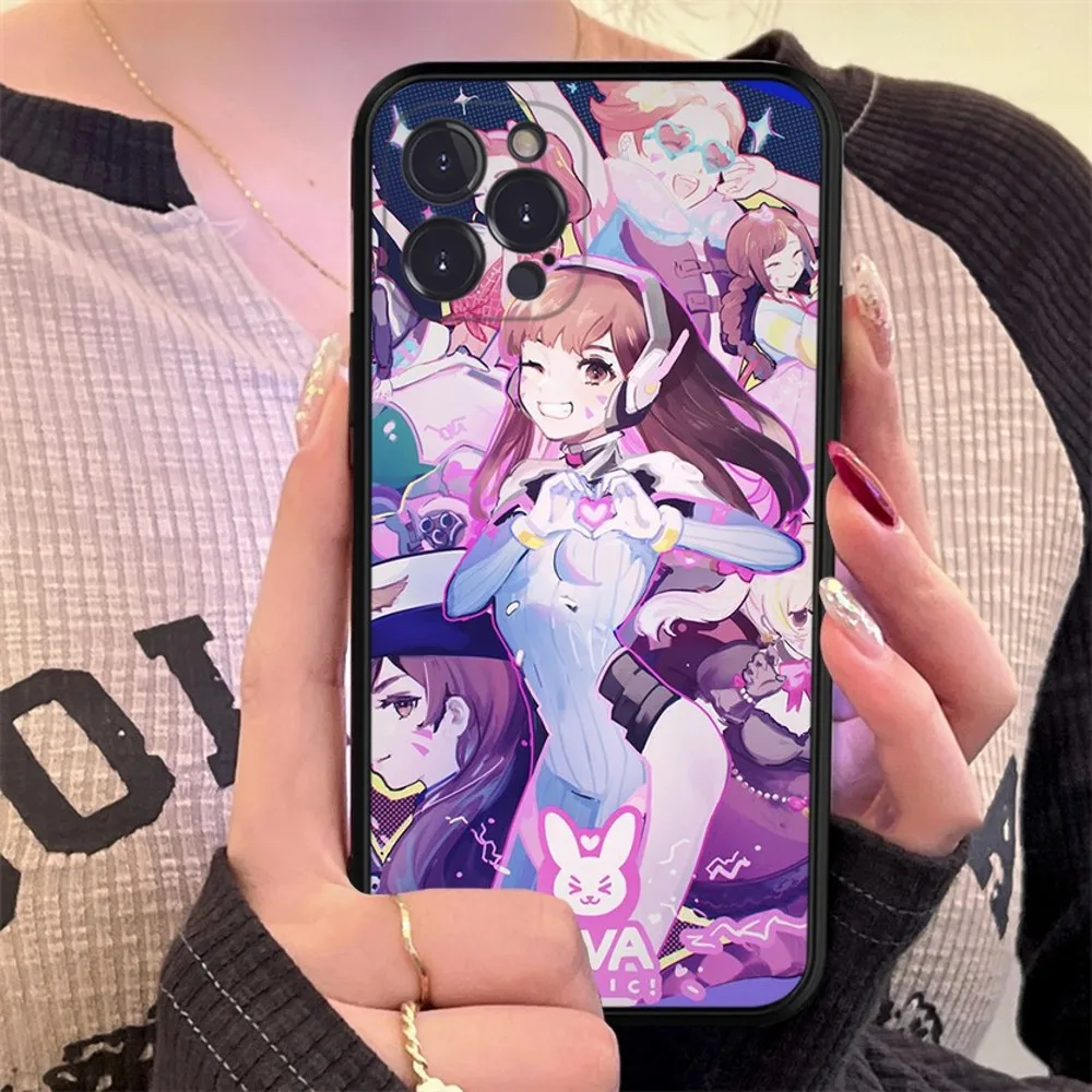 O-Overwatchs-Caixa de telefone DVA Game, capa de silicone macia para iPhone 15, 14, 13, 12, 11 Pro Mini, XS MAX, 8, 7, 6 Plus, X, XR