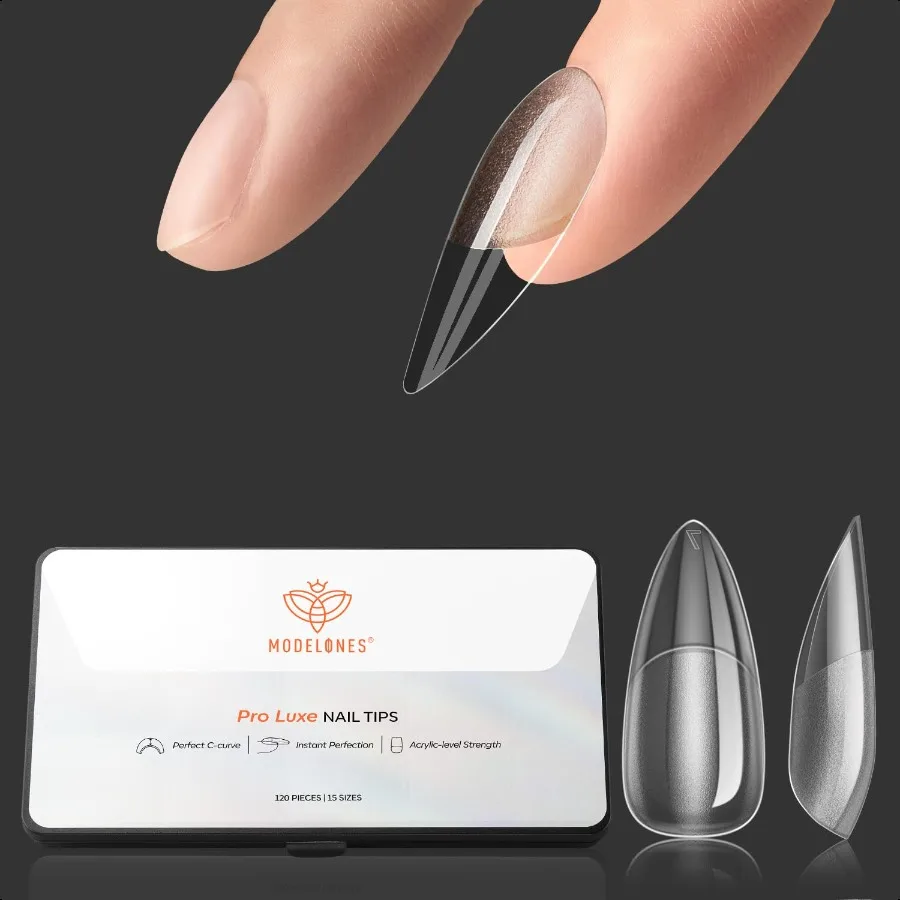 

Pro Luxe Instant Nail Apex Tips 15 размеров Средние миндалевидные гелевые накладные накладные ногти Prebuilding Prebuilding Preetched Thicker gth Акриловые накладные ногти