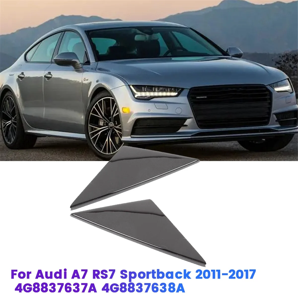 حافة زاوية المرآة الأمامية اليمنى ، غطاء مثلث الرؤية الخلفية ، 4G8837638A ، Audi A7 RS7 Sportback-