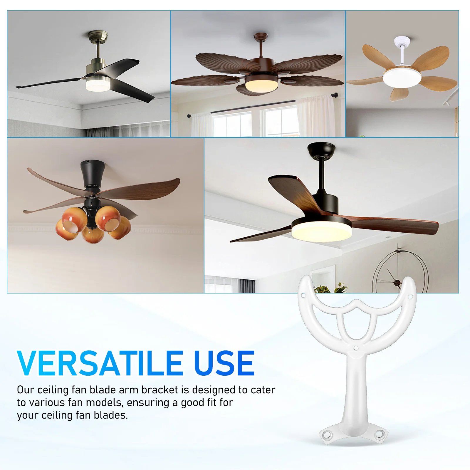 Ceiling Fan Arm Universal Compatible Metal Replacement Stable Mount Indoor Fan Blade Support Repair Part Supply