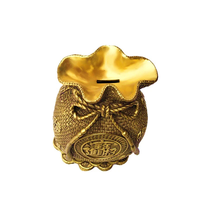 Pure Copper Deposit Bag Money Box Decoration Lucky Treasure Cornucopia Home Decoration Accessories Fengshui living Room Crafts
