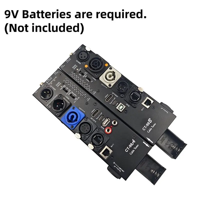 Y45A-CT-98 16-In-1 Digital Display Audio Cable Tester XLR Automatic Tester HDMI-Compatible Side Line Meter