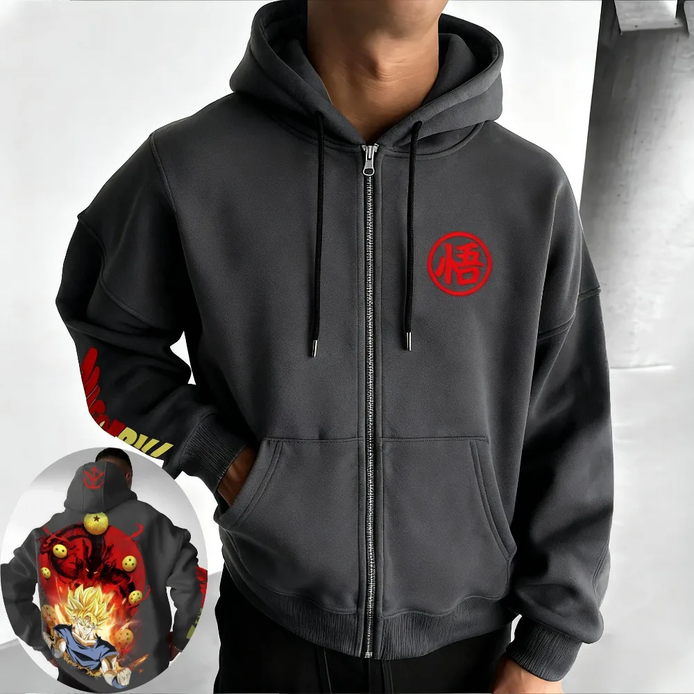 

Dragon Ball Men's and Women's Zipper Coat Hoodie Sweater Long-sleeved Jacket Son Goku Shenron Japan Anime Spring and Autumn Top