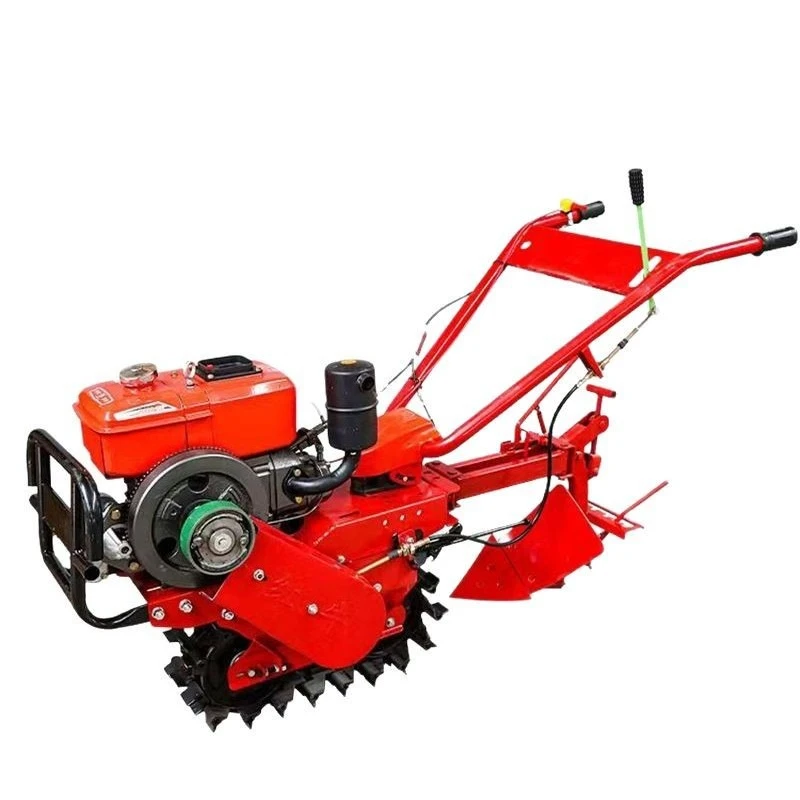 

Crawler type Red Bull chain rail micro-tiller, household farmland small gasoline