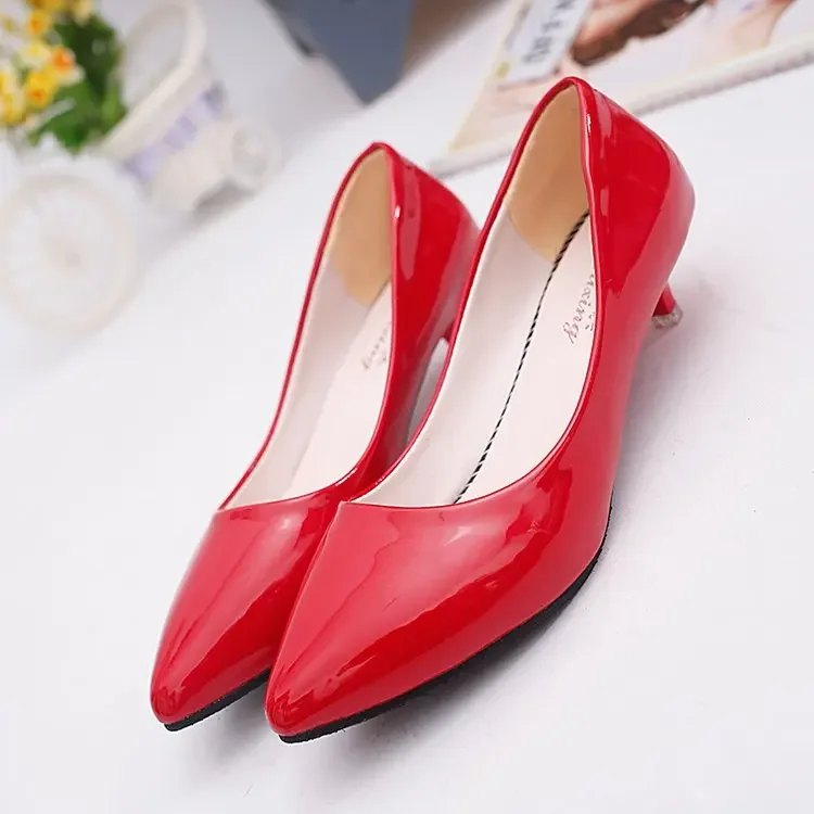 3 Cm Low Heel High Heels Stiletto Wild Women\'s Shoes Simple Comfort Work Shoes Shallow Mouth Pointed Single Shoes Fashion Pumps