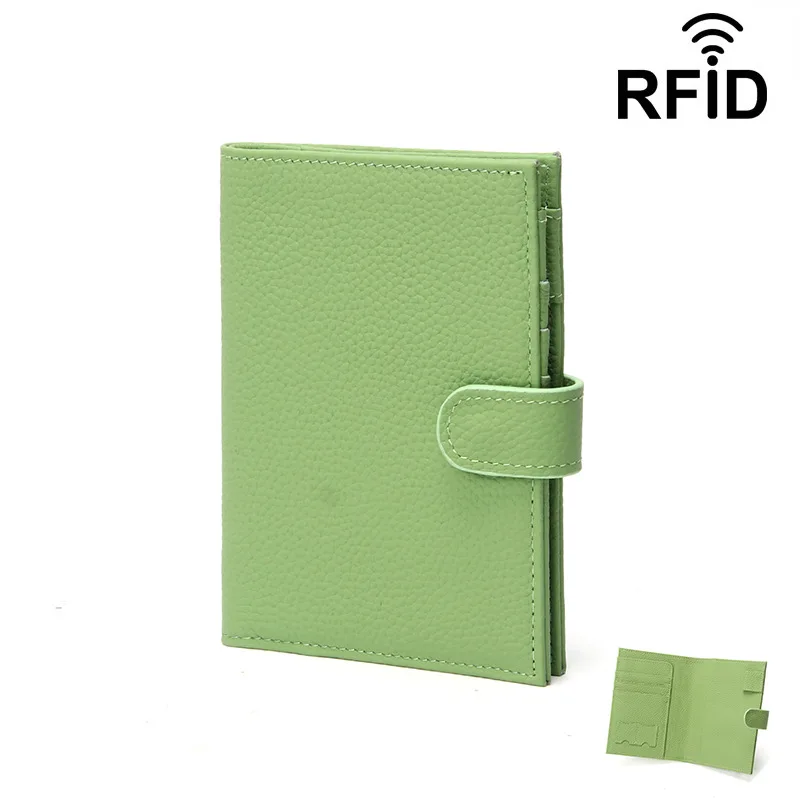 

Дорожный RFID-кошелек для паспорта из натуральной кожи, ультратонкий картхолдер с отделением для паспорта для мужчин и женщин, новинка 2026 года, длинный кошелек из воловьей кожи