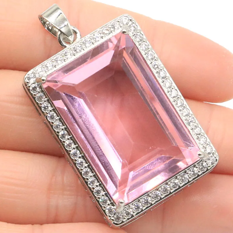 

Buy 5 Get 1 Free 46x27mm Super Big European Design 18.1g Pink Kunzite Swiss Blue Topaz Purple Spinel Silver Pendant