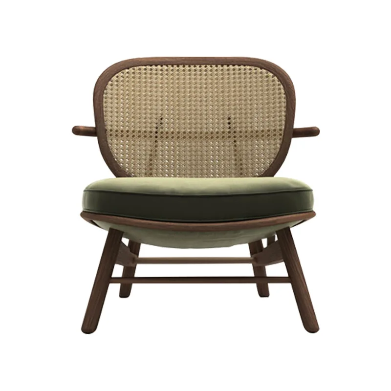 

Nordic modern simple solid wood designer Italian minimalist leisure rattan sofa model room negotiation