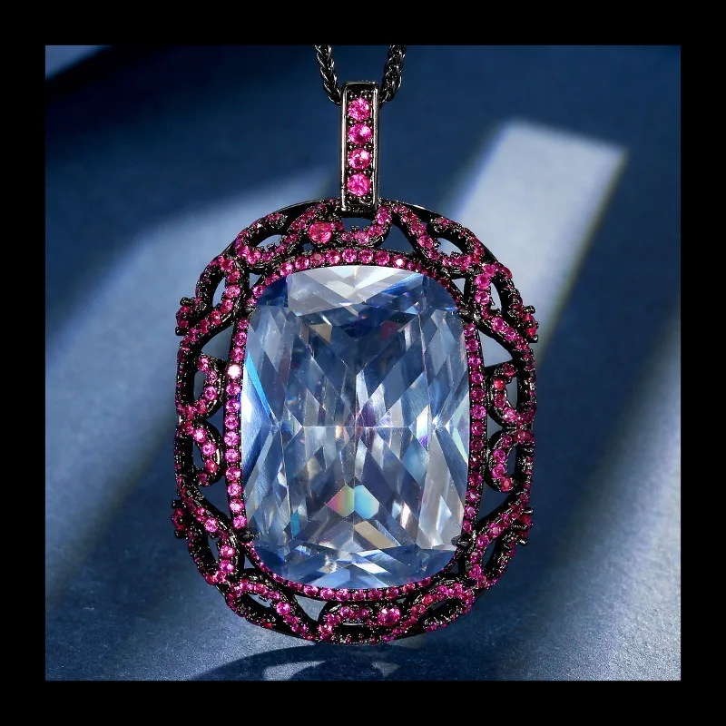 

Новинка 2025, ювелирные изделия Zhuang Shengsheng, медное дно, позолоченное имитация цвета, сокровище, скандинавский кулон из синего и черного золота