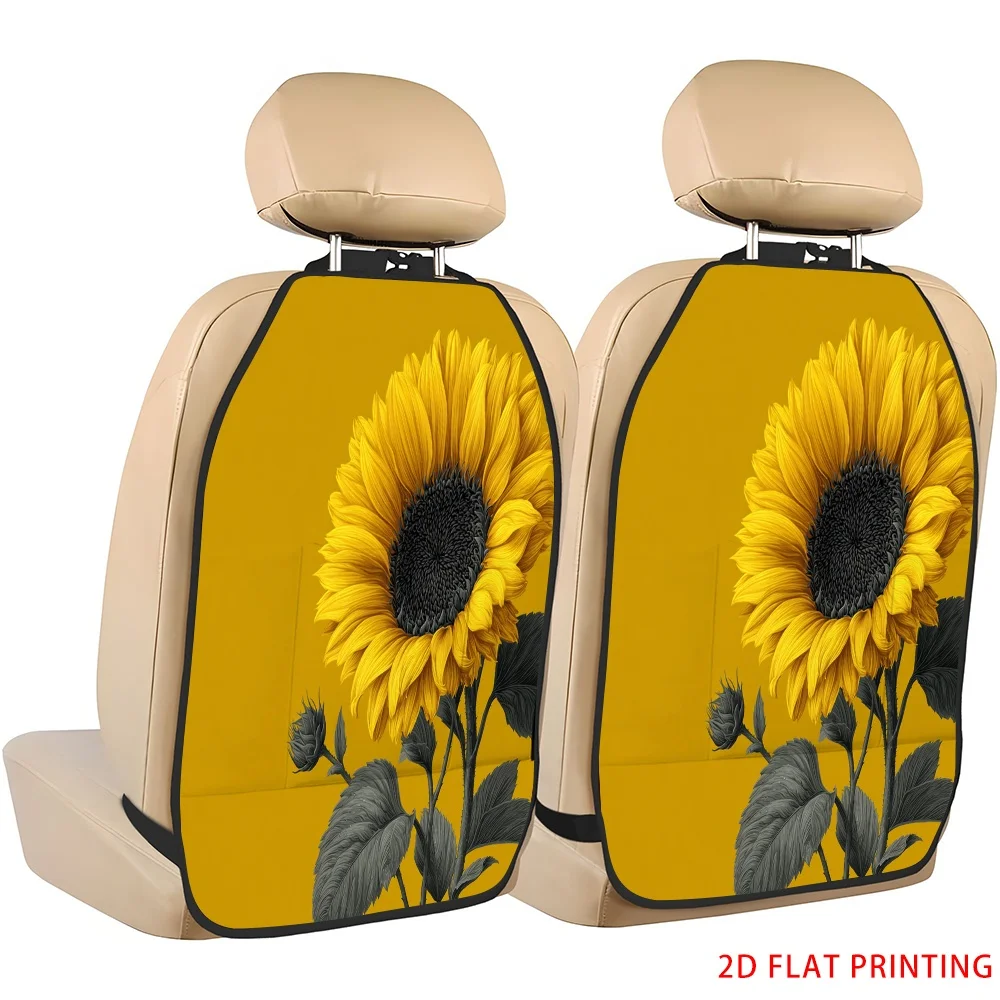 2D Plane Printing 2pcs Backseat Protector Seat Covers Individuation Decoration Animal Friends Pattern Applies To Various Models