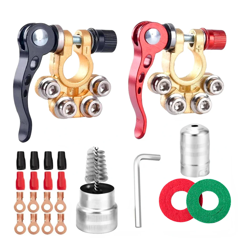 

Car Battery Terminals Top Post Wire Cable Clamp Quick Release Terminal Connectors Copper Clip Screw Auto Parts