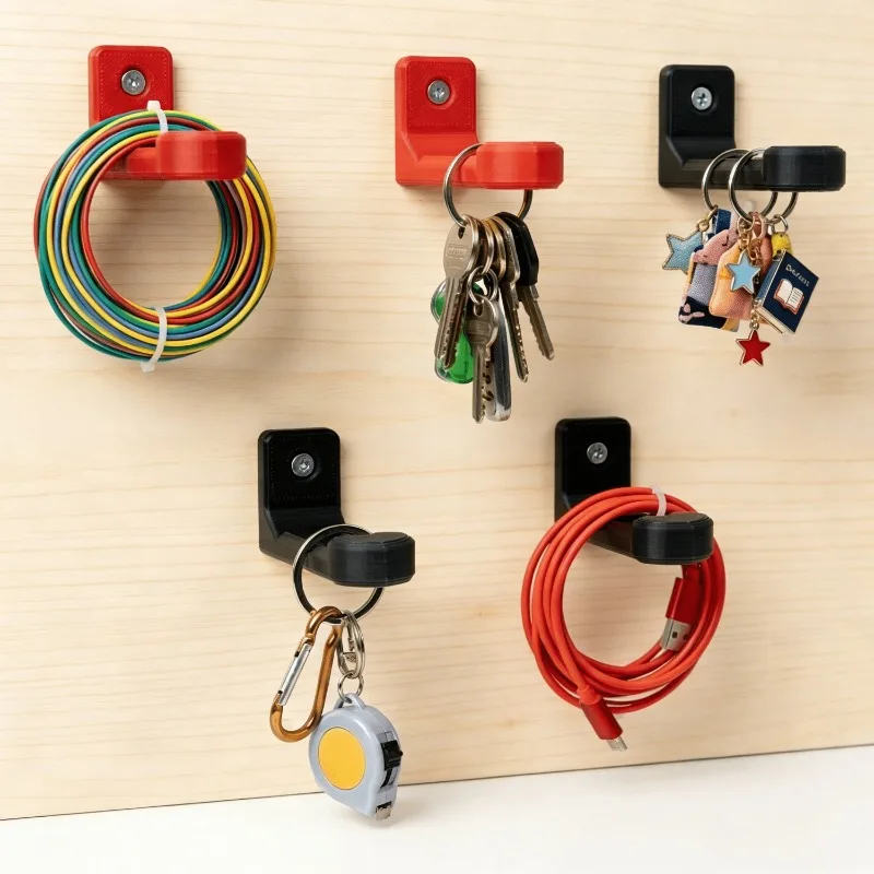 2/4/8 Stücke Robuster Wandmontage-Klebebandspender-Organizer, korrosionsbeständiger Haken, platzsparender Werkzeughalter für Werkstatt-Lochplatten – Detail 5
