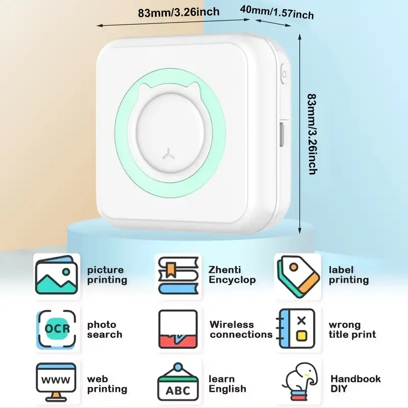 Mini stampante portatile senza inchiostro tascabile stampante termica Wireless BT per foto ricevute note etichetta Memo per Smartphone IOS Android