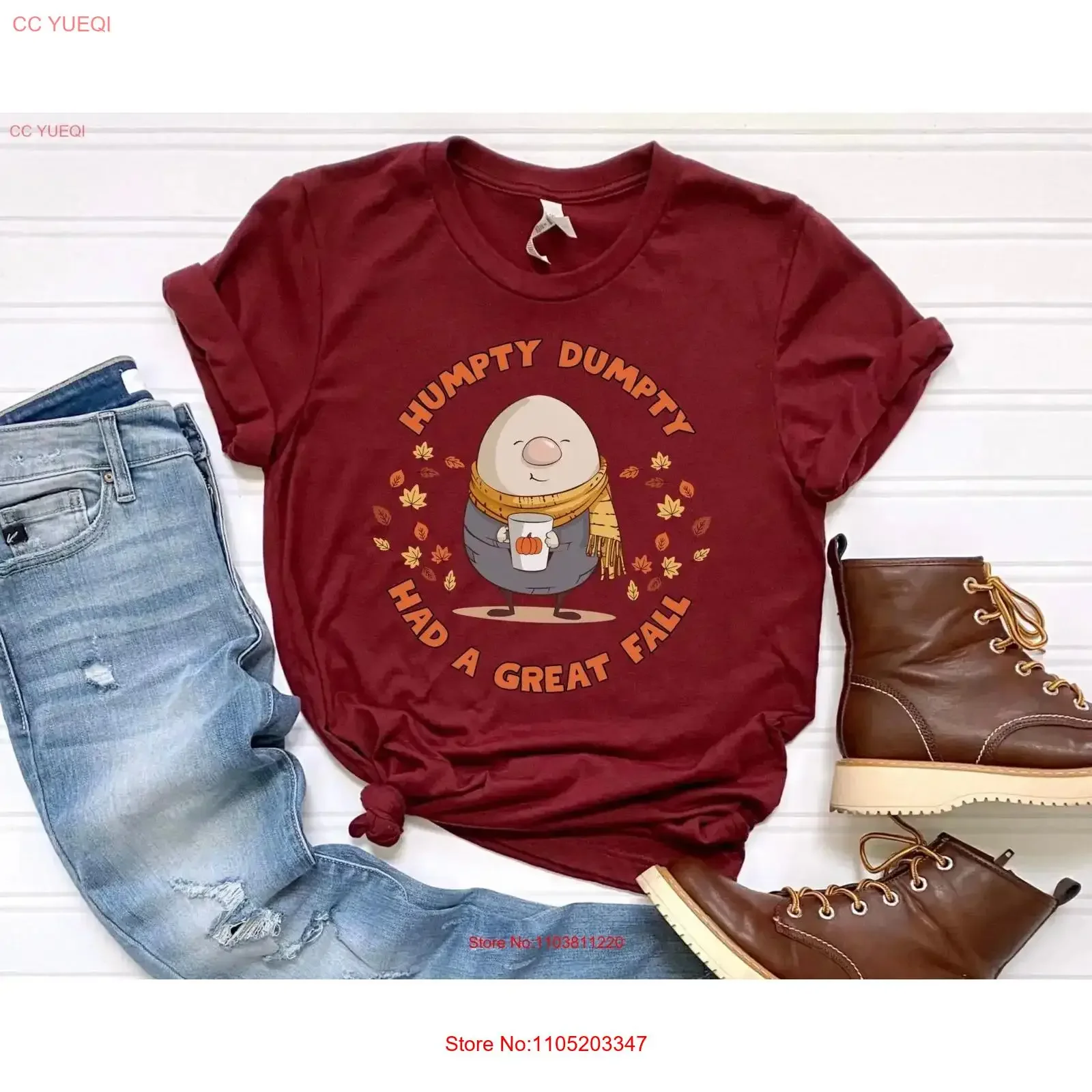 

Humpty Dumpty Had a Great Fall T Shirt cute I love teacher tee colors trendy shirts autumn vintage Washed Versatile Comfortable