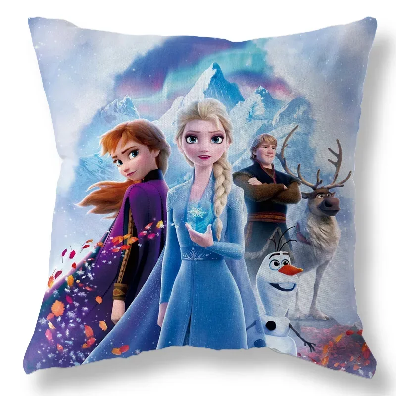 Disney Elsa Anna Frozen Princess Pillowcase Cartoon Cushion Airplane Pillowcase Boy Girl Gift 40x40cm