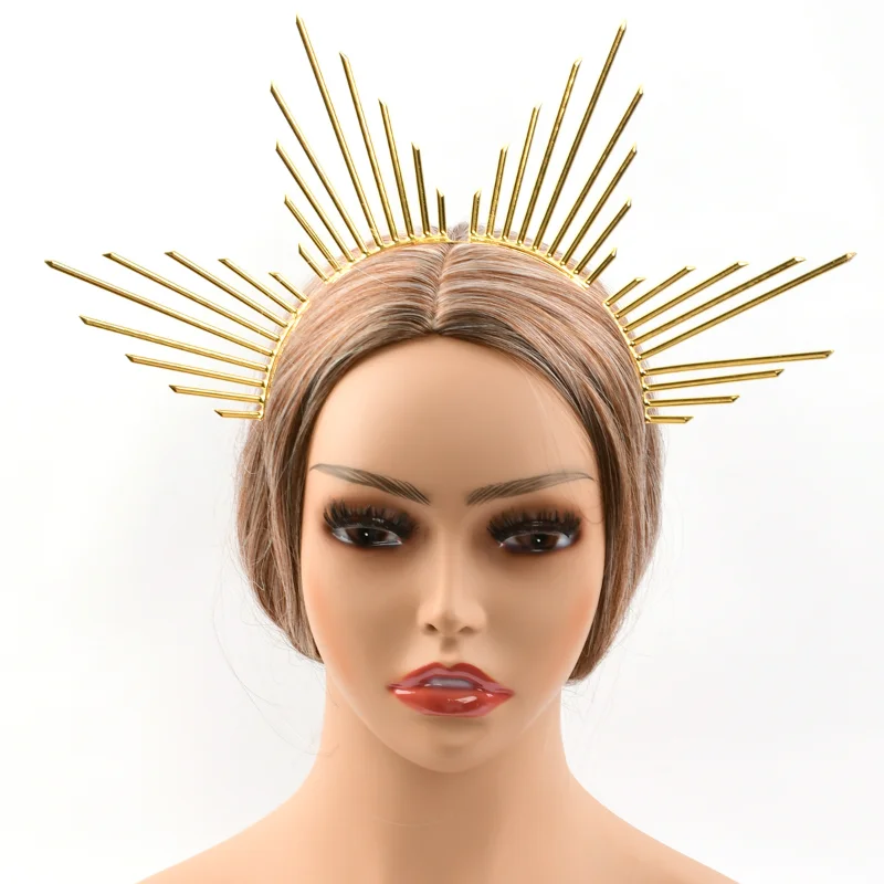 

Halo Crown Headband Zip Tie Spiked Halo Crown Goddess Headpiece for Cosplay Halloween Costume Party