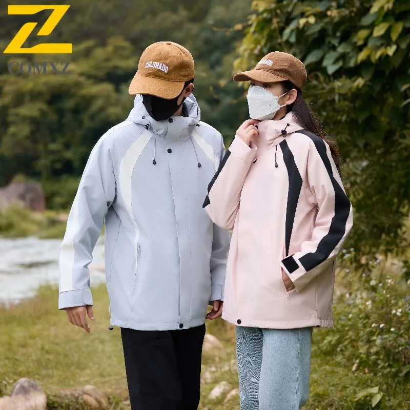 

COMXZ модная роскошная мужская куртка с капюшоном, ветрозащитное мотоциклетное пальто для кемпинга, повседневное легкое осеннее мужское пальто для путешествий