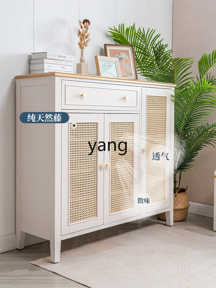 LXL Shoe Cabinet Hallway Solid Wood Entrance Cabinet Small Apartment Large Capacity Storage Cabinet Quiet Style Furniture