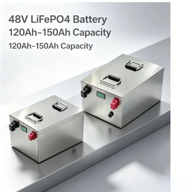 48V High Power LiFePO4 Battery 100Ah 120Ah 150Ah 200Ah, Bluetooth BMS, 5000W-10000W for Golf Cart, RV, Camper, Solar System