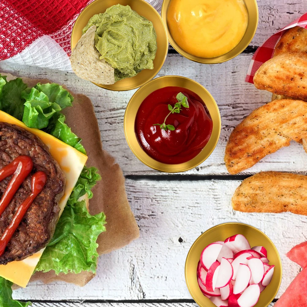 

3 pcs Stainless Steel Sauce Dish 3-Inch Round Condiment Plate For Soy Sauce Salt Vinegar Dipping Relish Holder Tableware Metal