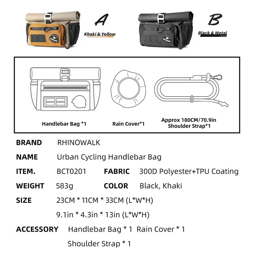 4L Quick Release Handlebar Bag for Folding Bikes